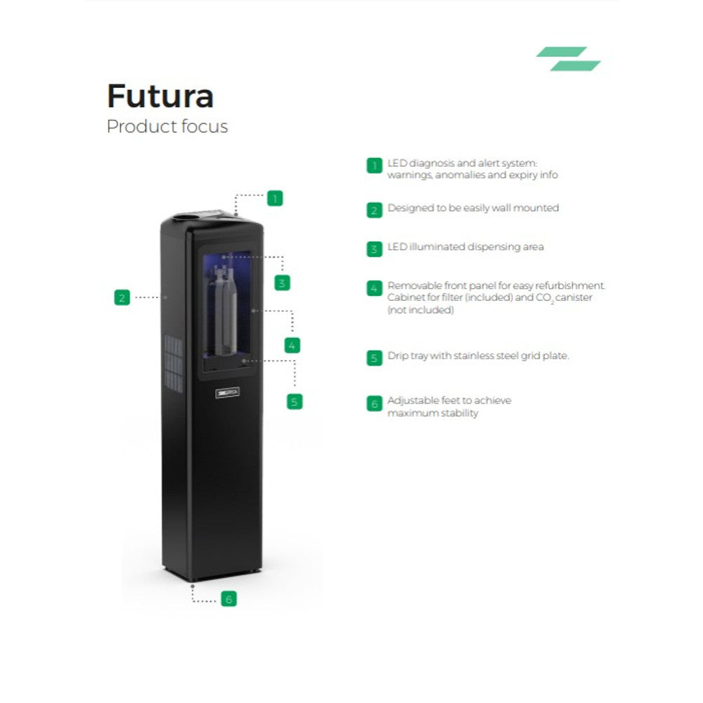 Zerica Futura 150 szabadon álló vízhűtő és szódagép – 5. kép