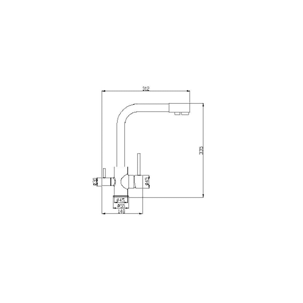 Simple 3 utas rozsdamentes csaptelep – 2. kép